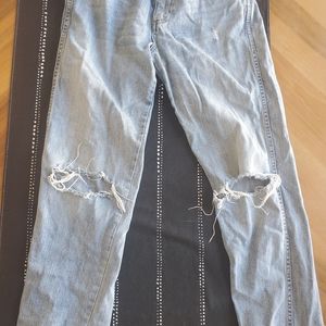 Lucky Brand, ripped, high-rise, boyfriend jeans